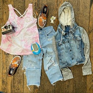 Loft Pink Tie Dye Tank Top